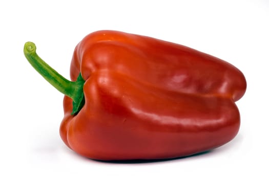 Bright red pepper isolated on white.