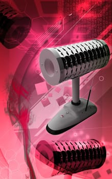 Digital illustration of dental implant in colour background