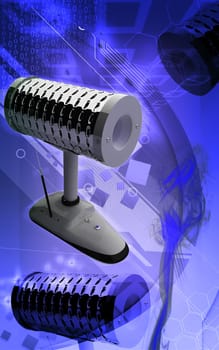 Digital illustration of dental implant in colour background
