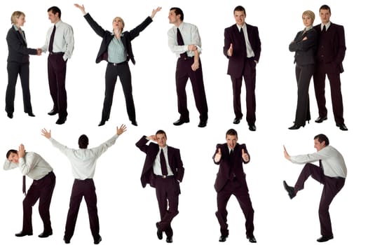 multiple business men isolated on white background