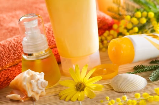body care spa products close up shoot