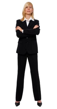 young blond business woman isolated on white