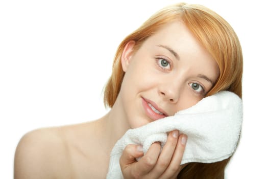 attractive young woman with towel