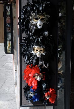 colorful Carnival masks in Venice