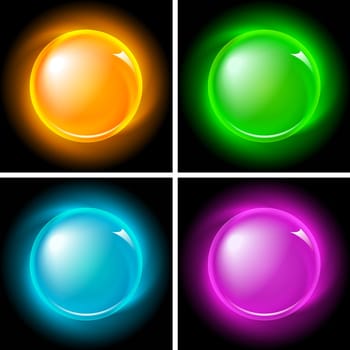 Set of bright magic buttons (NO gradient mesh, eps 10)