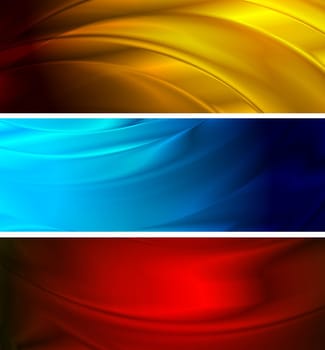 Abstract silk banners (NO gradient mesh, eps 10)