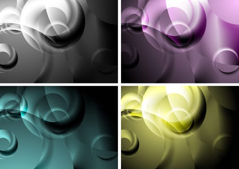 Set of dark abstract backgrounds (eps 10 vector)