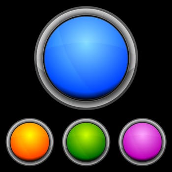 Set of glossy buttons in various colors