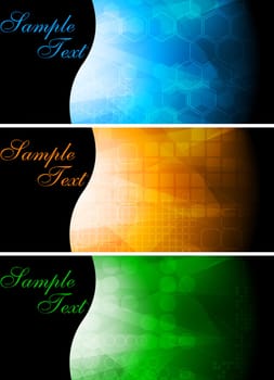 Set of colourful technical banners - eps 10