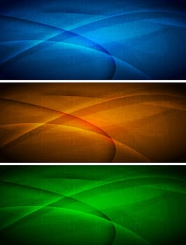 Set of wavy grunge banners - eps 10