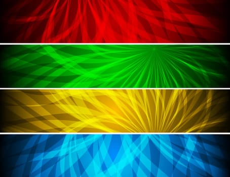 Set of bright abstract banners - eps 10
