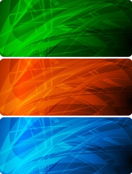 Set of abstract negligent banners