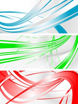 Set of abstract wavy banners