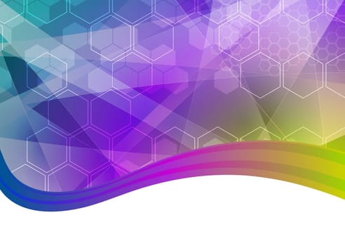 Abstract hexagon background with wave (eps 10)