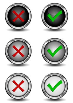 Vector illustration of check mark buttons