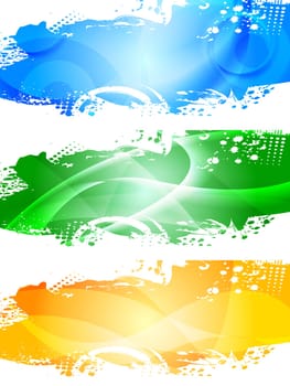 Set of bright grunge banners (eps 10)