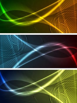 Set of beautiful abstract banners - eps 10