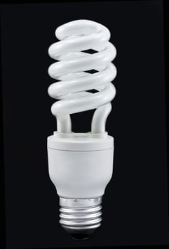 23W compact fluorescent bulb isolated on a black background