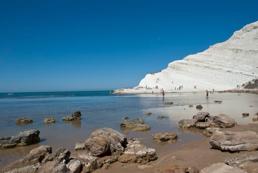Stair of the Turkish beach.Agrigento-Sicily-Italy