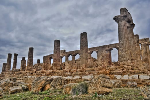 Greek temple of Agrigento in hdr. Sicily- Italy