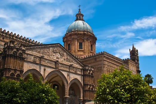 Detail of the cathedral of Palermo. Sicily. Italy
