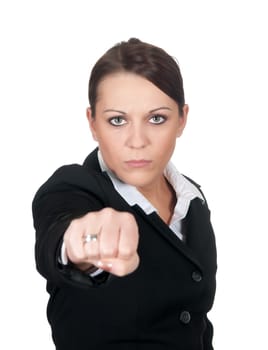 Aggressive businesswoman