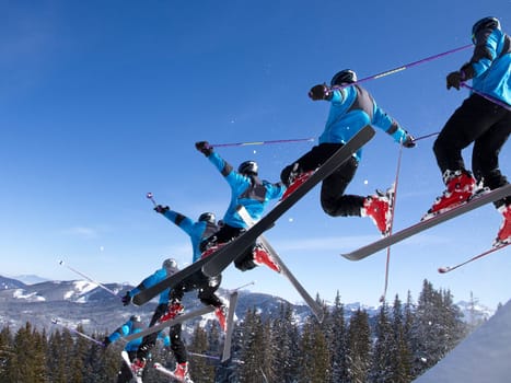 Series of a ski jump