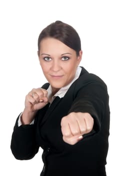 Aggressive businesswoman