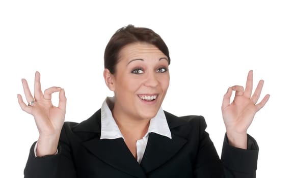 Businesswoman showing ok sign