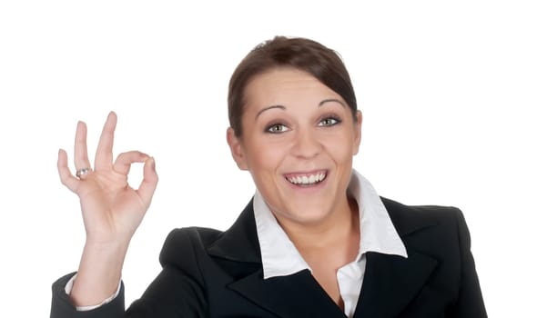 Businesswoman showing ok sign