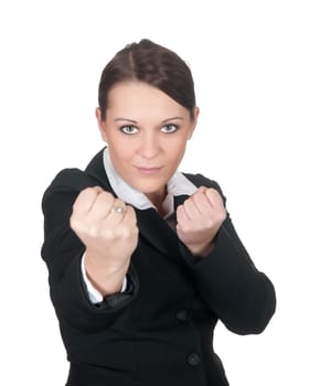 Aggressive businesswoman