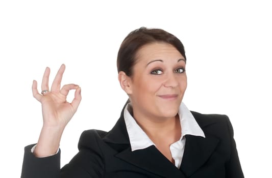 Businesswoman showing ok sign
