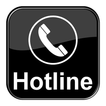 Glossy Button black - Hotline