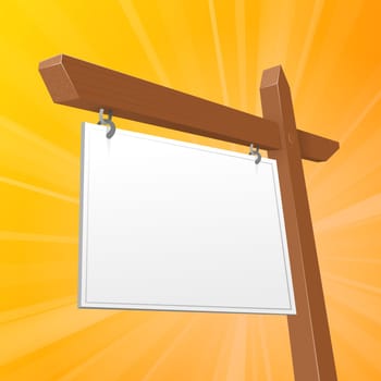Vector Illustration of Brown Blank Property Offer Sign