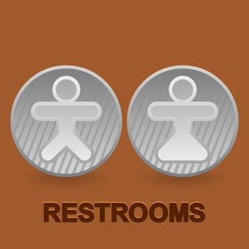 Symbol of Male and Female Restroom as vector icons