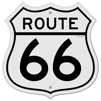 Classic Route 66 Sign in traditional style as a Vector Illustration