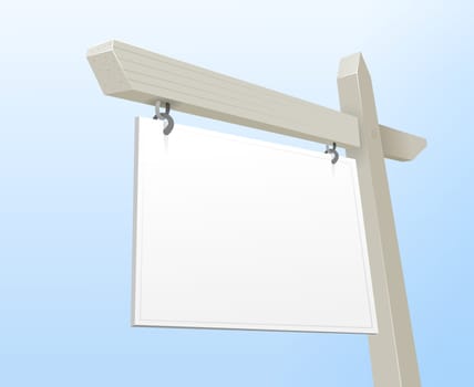 Vector Illustration of White Blank Property Offer Sign