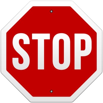 Red Stop Sign vector isolated on white background