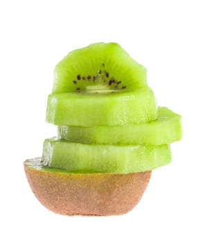 Kiwi fruit on a white background