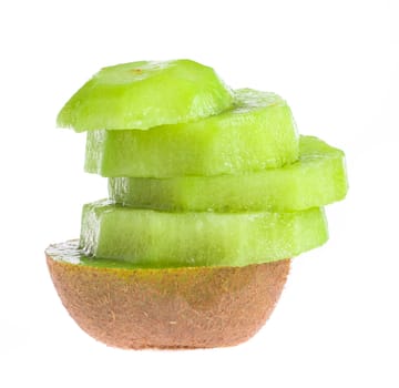 Kiwi fruit on a white background