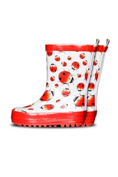 child rain boots isolated on white background