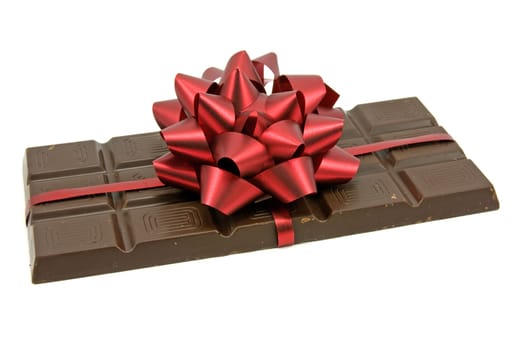 Black Chocolate with red ribbon and bow