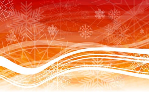 Abstract Christmas background with snowflakes and waves - eps 10