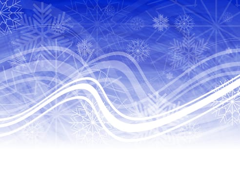 Abstract Christmas background with snowflakes and waves - eps 10