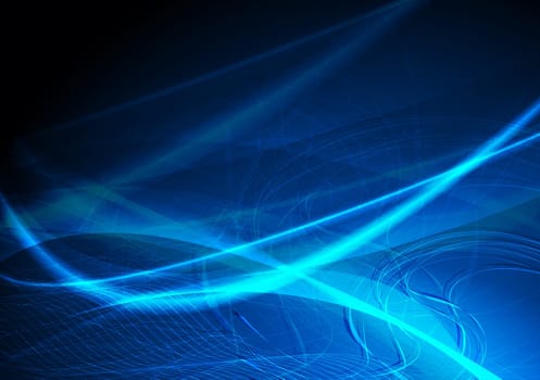 Blue vector abstraction with waves - eps 10