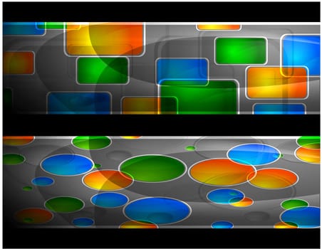 Creative banners with multicolored elements - eps 10