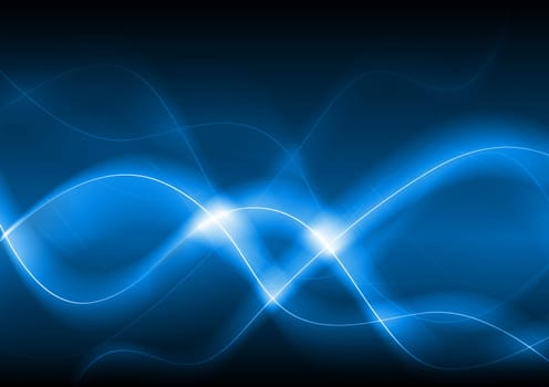 Blue vector abstraction with beautiful waves - eps 10