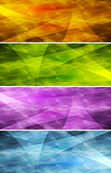 Set of bright abstract banners - eps 10