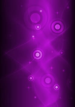 Violet vector abstraction with circles, stars and lines - eps 10