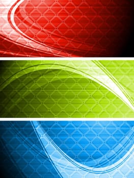 Set of colourful wavy banners - eps 10